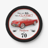 Benutzerdefiniertes Alter nicht alter roter Klassi Pappteller (Vorderseite)