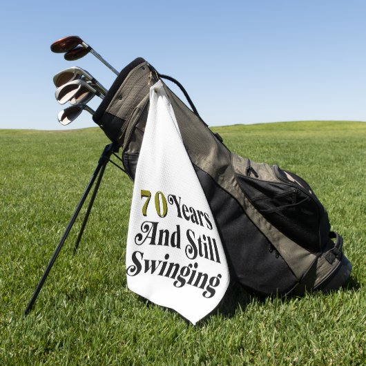 Benutzerdefiniertes Alter und immer noch Schwingen Golfhandtuch (Gras)