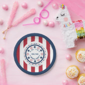Benutzerdefiniertes America 250th-Monogramm Patrio Pappteller (Party)