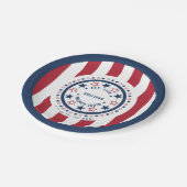 Benutzerdefiniertes America 250th-Monogramm Patrio Pappteller (Schrägansicht)