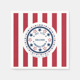 Benutzerdefiniertes Amerika 250. Monogramm Patriot Serviette