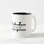 Benutzerdefiniertes Anfangsmonogramm und grafische Zweifarbige Tasse (VorderseiteRechts)