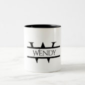 Benutzerdefiniertes Anfangsmonogramm und grafische Zweifarbige Tasse (Mittel)