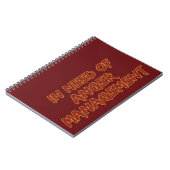 Benutzerdefiniertes Angermanagement-Notebook Notizblock (Linke Seite)
