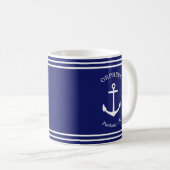 Benutzerdefiniertes AnkerEmblem Nautisch (blau) Kaffeetasse (VorderseiteRechts)
