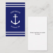 Benutzerdefiniertes AnkerEmblem Nautisch (blau) Visitenkarte (Vorne/Hinten)