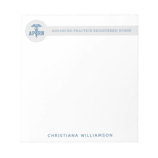 Benutzerdefiniertes APRN Fortgeschrittene Praxis E Notizblock (Vorderseite)