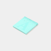 Benutzerdefiniertes Aqua-Glitzer Monogram Notepad Post-it Klebezettel (angewinkelt)