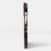 Benutzerdefiniertes Aquamarin blaues, braun-schwar iPhone Hülle (Linke Seite)