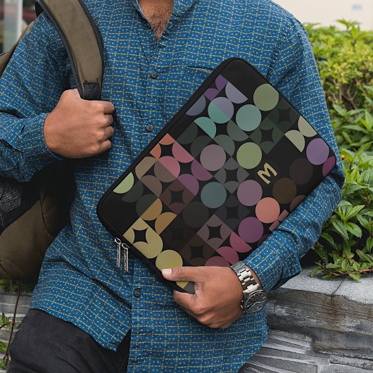 Benutzerdefiniertes Aquamarin blaues, braun-schwar Laptopschutzhülle