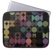 Benutzerdefiniertes Aquamarin blaues, braun-schwar Laptopschutzhülle (Vorderseite)