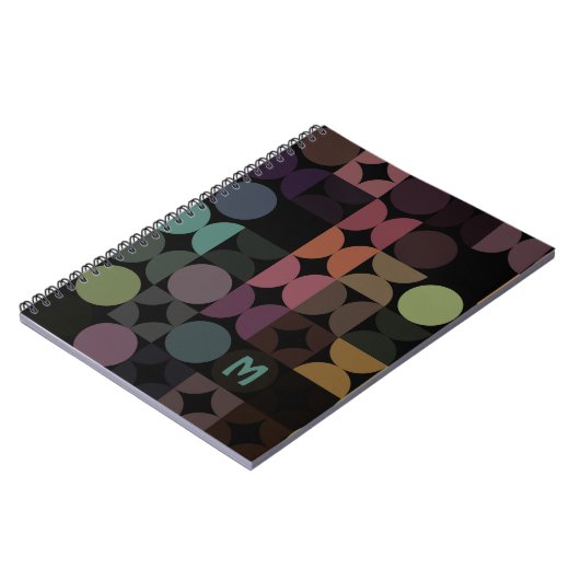 Benutzerdefiniertes Aquamarin blaues, braun-schwar Notizblock (Linke Seite)