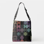 Benutzerdefiniertes Aquamarin blaues, braun-schwar Tragetaschen Mit Langen Trägern (Rückseite)