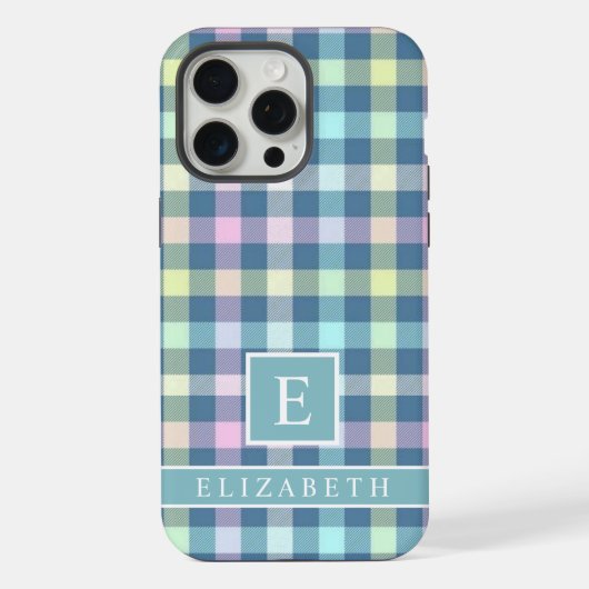 Benutzerdefiniertes, Aquamarin-gelbes rosa Prüfmus iPhone Hülle (Rückseite)