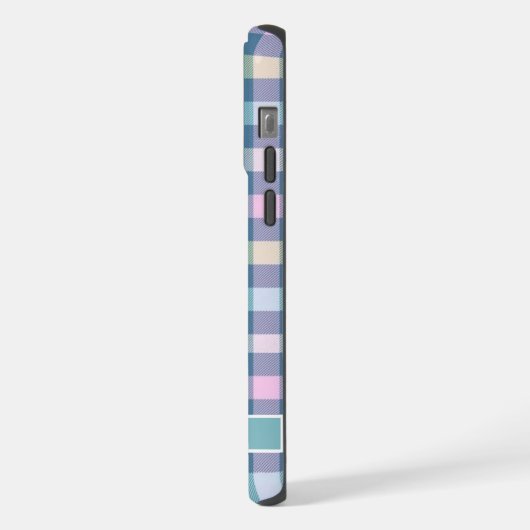 Benutzerdefiniertes, Aquamarin-gelbes rosa Prüfmus iPhone Hülle (Linke Seite)