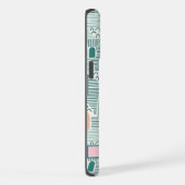 Benutzerdefiniertes Aquamarin-grünes rosa Abstrakt iPhone Hülle (Rechte Seite)