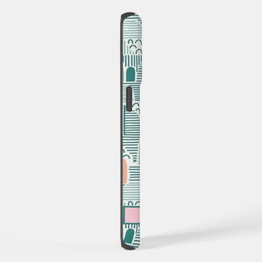 Benutzerdefiniertes Aquamarin-grünes rosa Abstrakt iPhone Hülle (Rechte Seite)