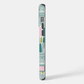 Benutzerdefiniertes Aquamarin-grünes rosa Abstrakt iPhone Hülle (Linke Seite)