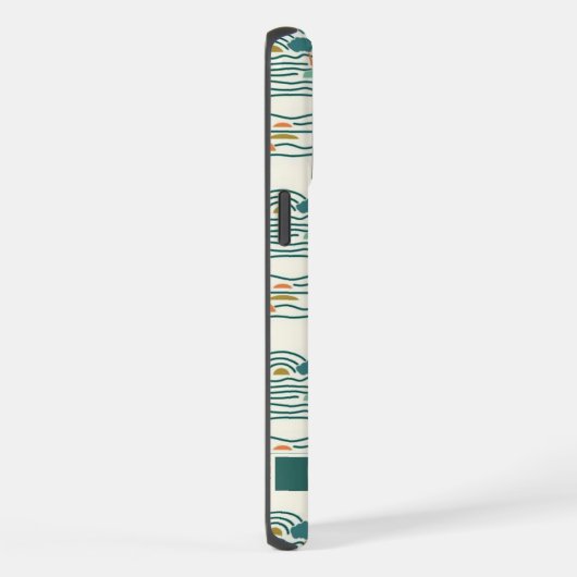 Benutzerdefiniertes Aquamarines, blaues Abstraktes iPhone Hülle (Rechte Seite)