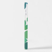 Benutzerdefiniertes Aquamarines blaues Kleeblatt G iPhone Hülle (Linke Seite)