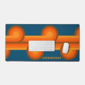 Benutzerdefiniertes Aquamarines blaues orangefarbe Schreibtischunterlage (Tastatur & Maus)