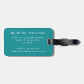 Benutzerdefiniertes Aquamarines blaugrünes Weiß-Ra Gepäckanhänger (Rückseite horizontal)