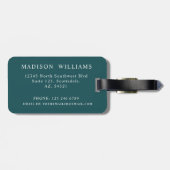 Benutzerdefiniertes Aquamarines Gelbschwarz Zickza Gepäckanhänger (Rückseite horizontal)