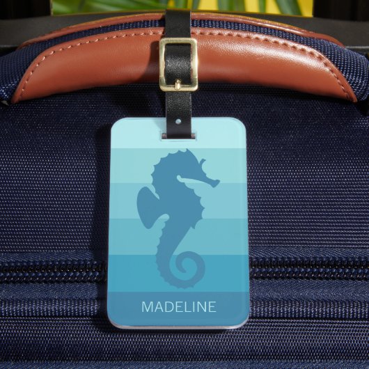 Benutzerdefiniertes Aquamarines türkisfarbenes Mus Gepäckanhänger (Vorderseite Insitu 2)