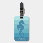 Benutzerdefiniertes Aquamarines türkisfarbenes Mus Gepäckanhänger (Vorderseite vertikal)
