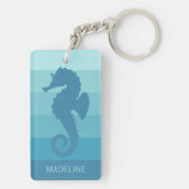 Benutzerdefiniertes Aquamarines türkisfarbenes Mus Schlüsselanhänger (Rückseite)