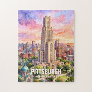 Benutzerdefiniertes Aquarell der Kathedrale des Le Puzzle