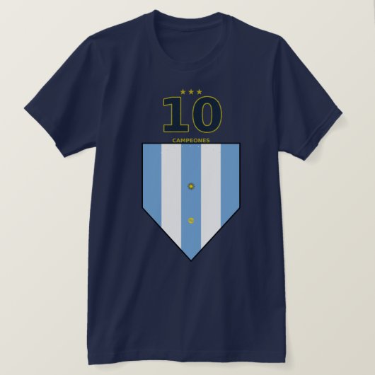 Benutzerdefiniertes Argentinien 10 T-Shirt | Vinta (Design vorne)