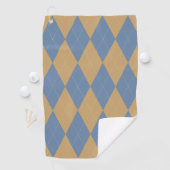 Benutzerdefiniertes Argyle – Khaki & Smoke Blue Mo Golfhandtuch (Insitu)