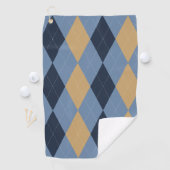 Benutzerdefiniertes Argyle – Smoke Blue Navy & Kha Golfhandtuch (Insitu)