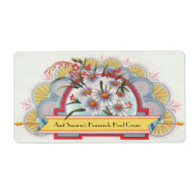 Benutzerdefiniertes Art Deco Blumenlabel