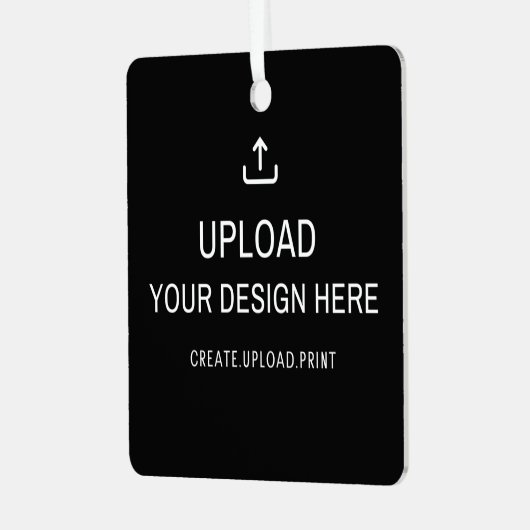 Benutzerdefiniertes Artwork, Foto oder Design Ornament Aus Metall (Vorderseite links)