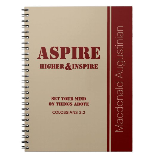 Benutzerdefiniertes ASPIRE-Notebook-Journal Notizblock (Vorderseite)