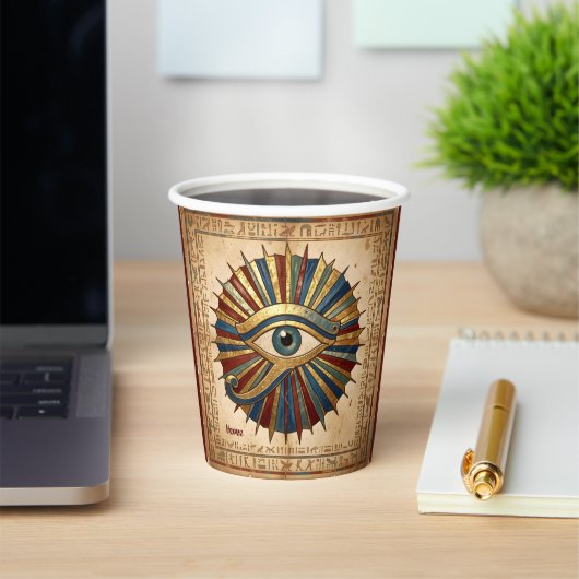 Benutzerdefiniertes Auge des Horus mit Hieroglyphe Pappbecher (InSitu)