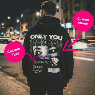 Benutzerdefiniertes Augenbild & Name   Personalisi Hoodie