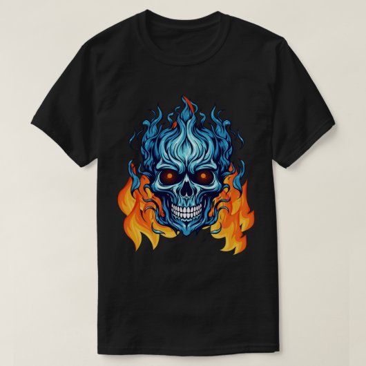 Benutzerdefiniertes Augustin-Monster in blauem Feu T-Shirt (Design vorne)