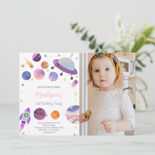 Benutzerdefiniertes Außenraumkids-Party einladen Einladung (Stehend Vorderseite)