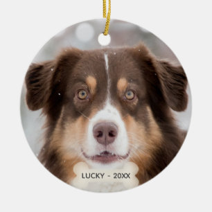 Benutzerdefiniertes Australian Shepherd Hund Foto Keramik Ornament