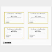 Benutzerdefiniertes Authentifizierungszertifikat Rechteckiger Aufkleber (Blatt)