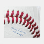 Benutzerdefiniertes autografisches Nah-up-Baseball Fleecedecke (Vorderseite (Horizontal))