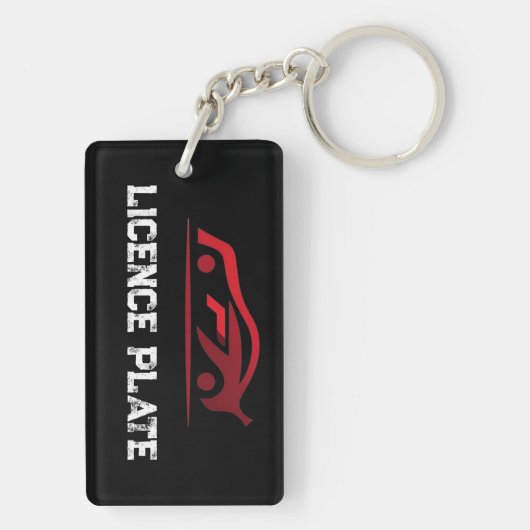 Benutzerdefiniertes Autokennzeichen Schlüsselanhänger (Rückseite)