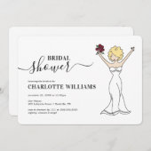 Benutzerdefiniertes Avatar-Brautparty | Curly Hair Einladung (Vorne/Hinten)