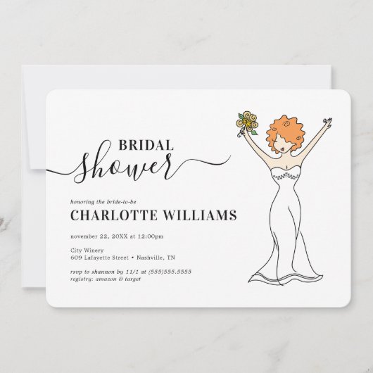 Benutzerdefiniertes Avatar-Brautparty| Curry Hair Einladung (Vorderseite)