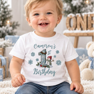Benutzerdefiniertes Baby-Erstes-Geburtstags-Winter Baby T-shirt