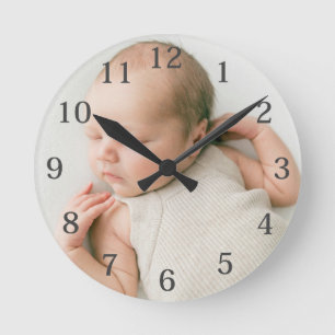 Benutzerdefiniertes Baby-Foto  Runde Wanduhr