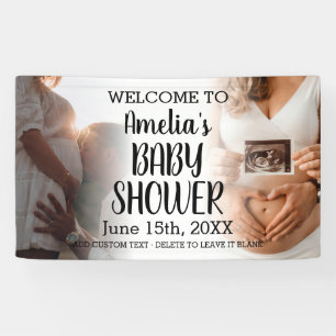 Benutzerdefiniertes Baby-Shower 2-Foto-Willkommens Banner